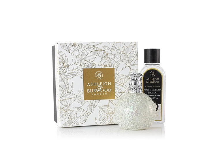 Ashleigh & Burwood Cadeauset - Neroli Geurlamp wit + Pearl Magnolia geurolie