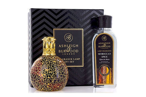 Ashleigh & Burwood Cadeauset - Golden Sunset Geurlamp goud + Morrocan Spice geurolie