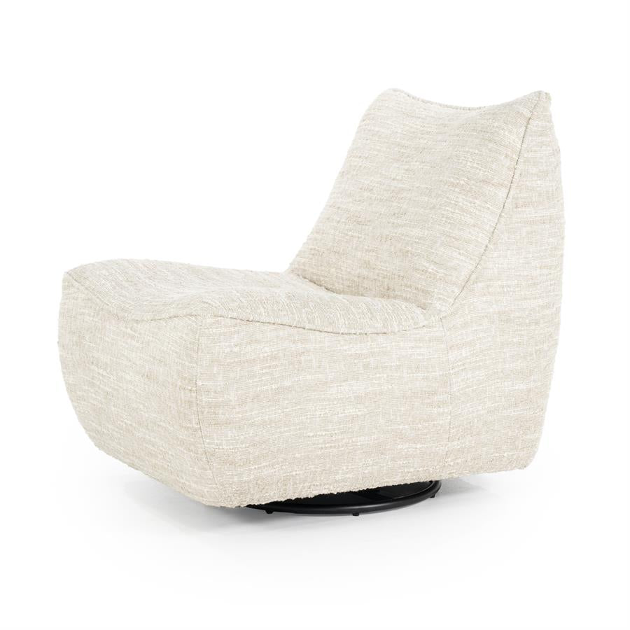 Fauteuil draaibaar Loys Eleonora zonder armleuning - Beige Barkley stof