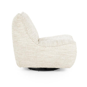 Fauteuil draaibaar Loys Eleonora zonder armleuning - Beige Barkley stof