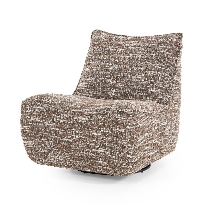 Fauteuil draaibaar Loys Eleonora zonder armleuning - Bruine Barkley stof