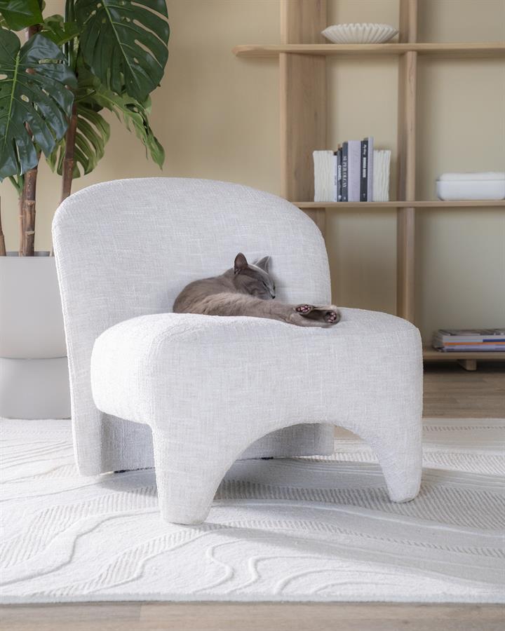 Fauteuil Owen Eleonora zonder armleuning - Beige Batea stof