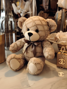 Glasschilderij Fashion Teddybeer lichtbruin 60x80 cm