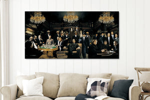 Glasschilderij Peaky blinders  in casino 160x80 cm