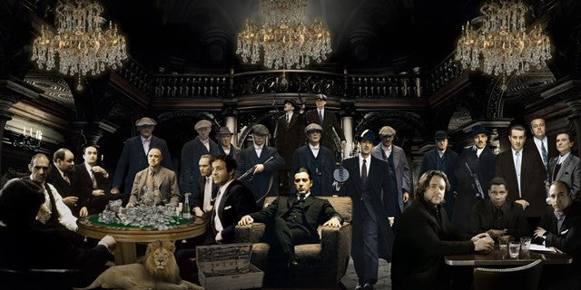 Glasschilderij Peaky blinders  in casino 160x80 cm