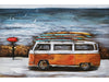 3D schilderij camper busje met surfplanken 120x80 cm